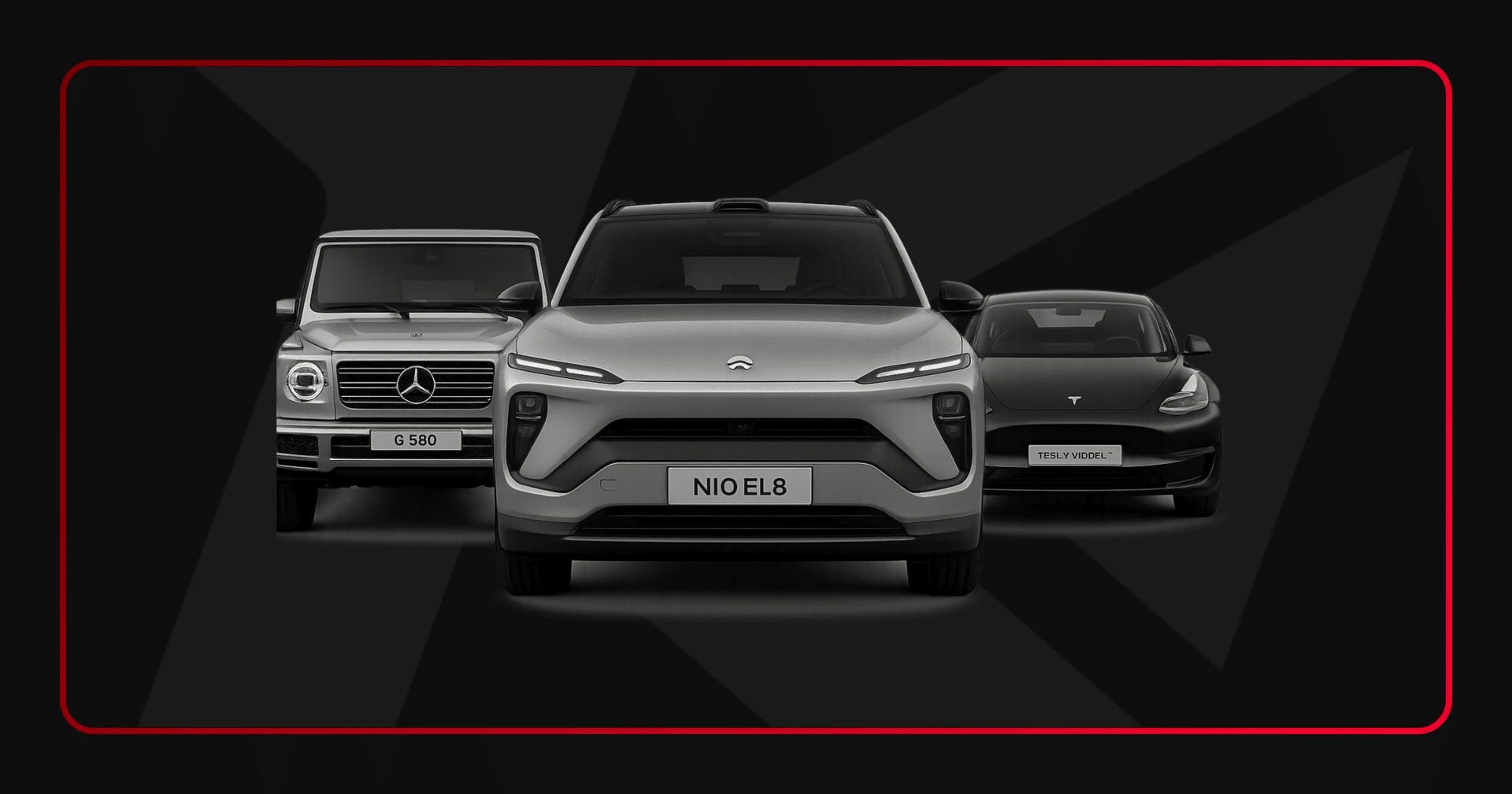 Tesla 3, Mercedes G580 og NIO EL8